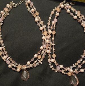 Pair of Pink Beaded Necklaces
